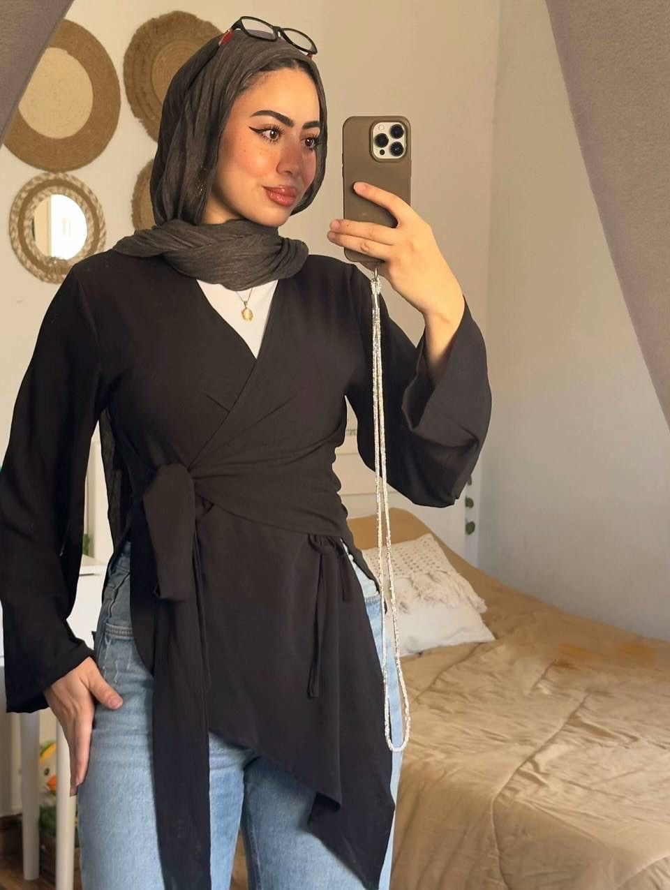بلوزة كتان Wrap Top