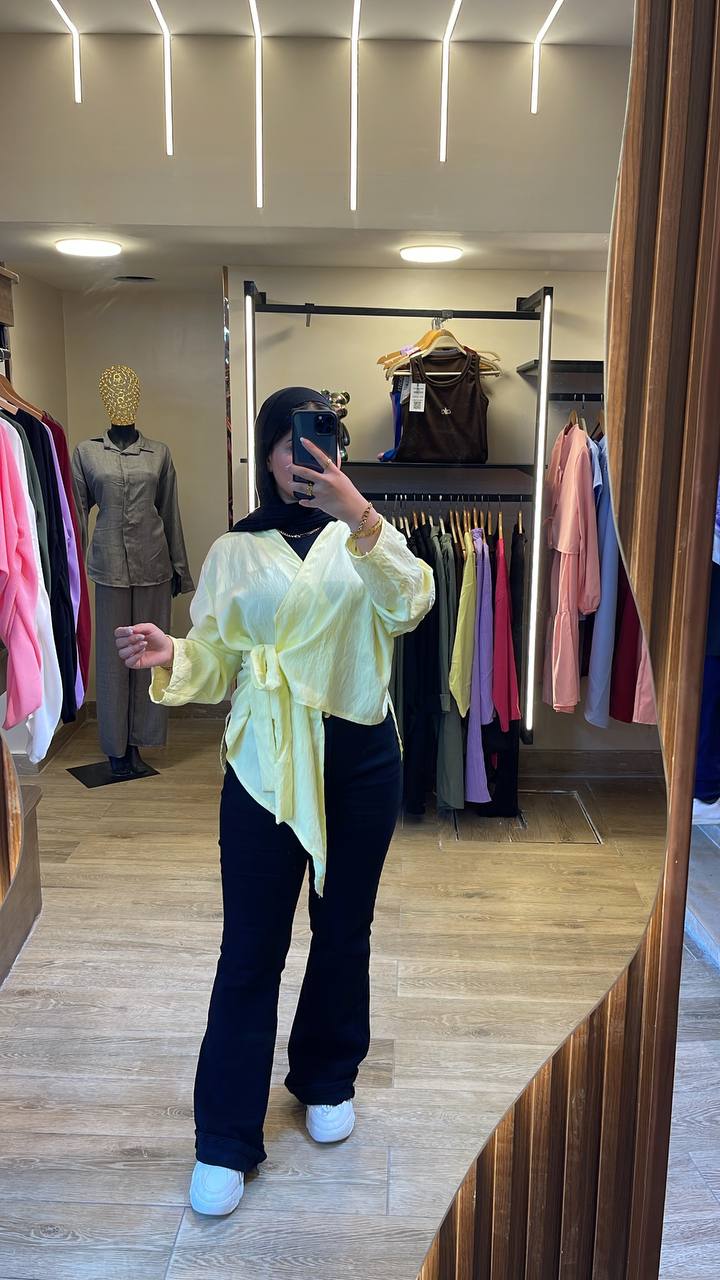 بلوزة كتان Wrap Top